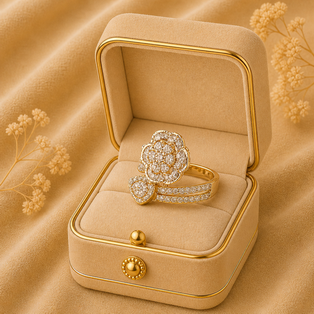 ROSE COLLECTION ROSE & LEAF COLLECTION RING