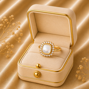 MOP COLLECTION CIRCLE BOUNDRY ADJUSTABLE RING