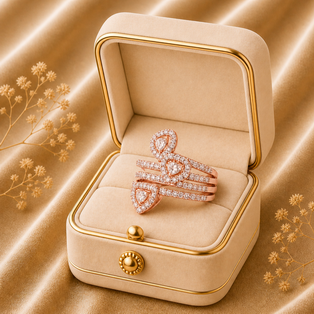 THREE HEART RING Platinum