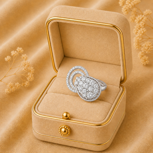 DESIGNER RING PEAR DROP SHAPE CUT Silver