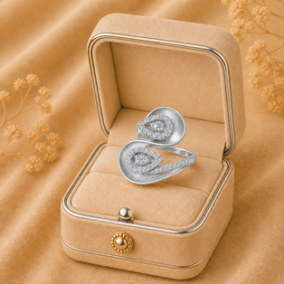 DESIGNER RING DURDARSHAN SYMBOL Silver