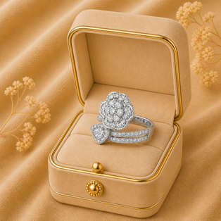 ROSE COLLECTION ROSE & LEAF COLLECTION RING Silver