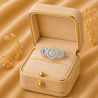 RAJMUDRA EXCLUSIVE RINGS CIRCLE-CIRCLE Silver
