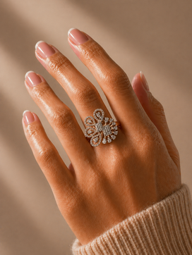 PEAR DROP SHAPE CUT 4 PEAR RAJMUDRA EXCLUSIVE RINGS GOTALA CIRCLE Platinum